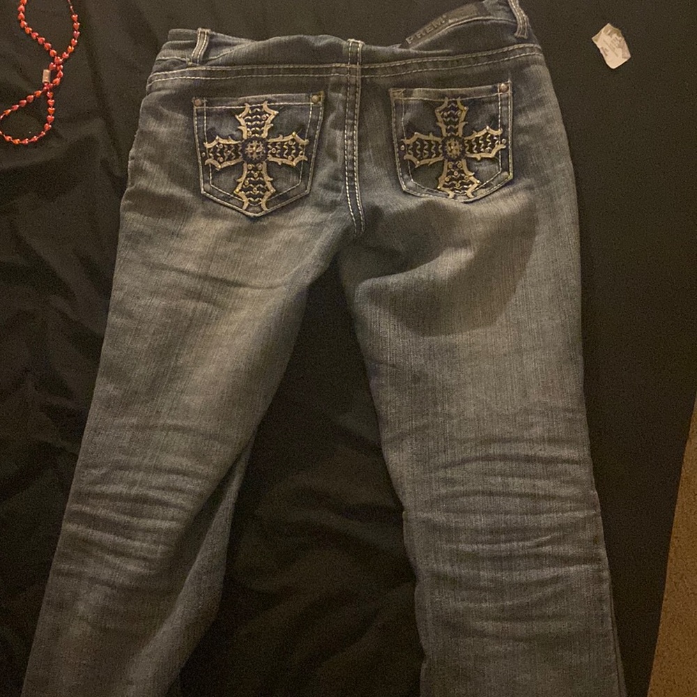 Low rise flare jeans cute cross size m